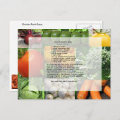 Carte Postale Recette généreuse de soupe de jardin (Devant / Derrière)