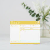 Carte Postale Recette jaune simple sans ligne (Debout devant)