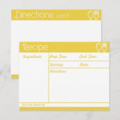 Carte Postale Recette jaune simple sans ligne (Devant / Derrière)