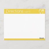 Carte Postale Recette jaune simple sans ligne (Dos)