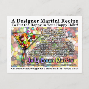 Carte postale Recette Jelly Bean Martini