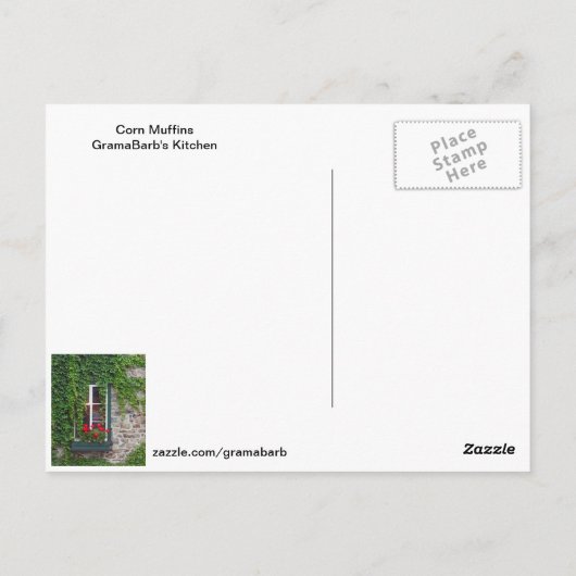 Carte postale Recette Maïs Muffin (Dos)