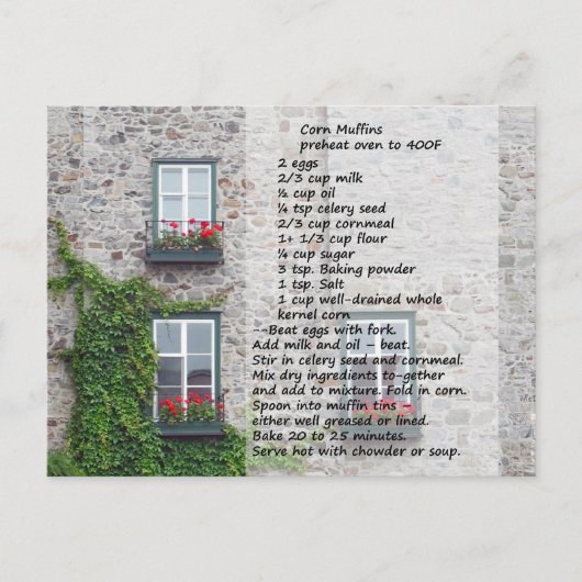 Carte postale Recette Maïs Muffin (Devant)