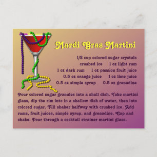 Carte Postale Recette Mardi Gras Martini