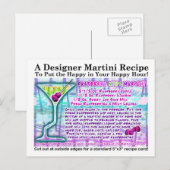 Carte postale Recette Martini à la menthe frambois (Devant / Derrière)