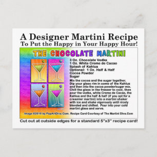 Carte postale Recette Martini au chocolat