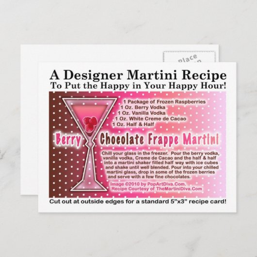 Carte postale Recette Martini au chocolat Berry (Devant / Derrière)