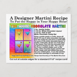 Carte postale Recette Martini au chocolat blanc
