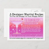 Carte postale Recette Martini au citron de grenade (Devant / Derrière)
