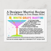 Carte postale Recette Martini au raisin blanc (Devant)