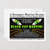 Carte postale Recette Martini Chat Noir pour Hallo (Devant / Derrière)