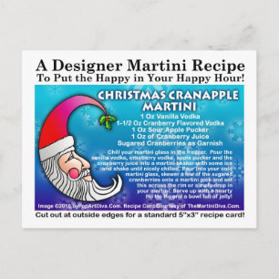 Carte postale Recette Martini crêpe de Noël