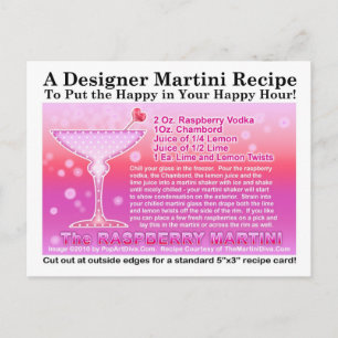 Carte postale Recette Martini framboise