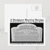Carte postale Recette Martini Halloween du cimetiè (Devant / Derrière)