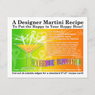 Carte postale Recette Martini Halloween Tangerine 