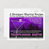 Carte postale Recette Martini Halloween transylvan (Devant / Derrière)