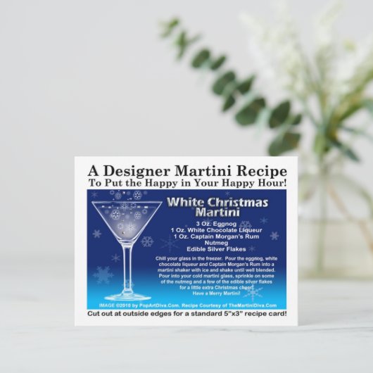 Carte postale Recette Martini Noël Blanc (Debout devant)