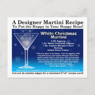 Carte postale Recette Martini Noël Blanc