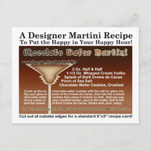 Carte postale Recette Martini Wafer au chocolat