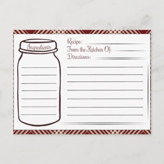 Carte Postale recette mignonne de cuisine (Devant)