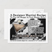 Carte postale Recette Moo-Tini Martini de vache no (Devant / Derrière)