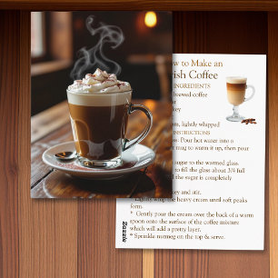 Carte Postale Recette nationale de café irlandais