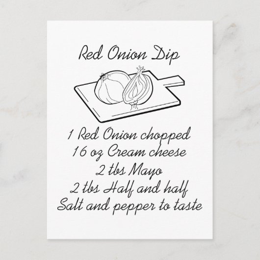 Carte Postale Recette Onion Dip (Devant)