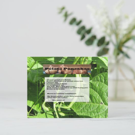 Carte postale Recette Pancakes Potato (Debout devant)