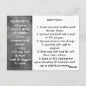 Carte Postale Recette Pizza d'oignon (Dos)