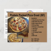 Carte postale Recette Pizza Recette de protéines e (Devant / Derrière)