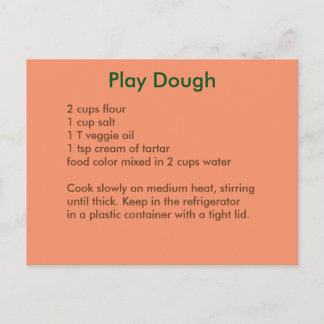 Carte postale Recette Playdough dans les couleurs 