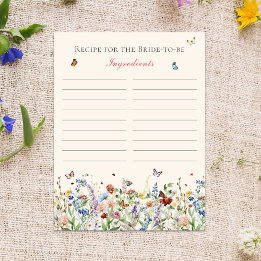Carte Postale Recette Pour La Mariée | Fleurs sauvages de Bohême