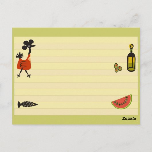 Carte Postale Recette rétro (Dos)