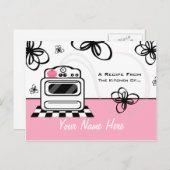 Carte postale Recette - Rétro Stove Moderne Cuisin (Devant / Derrière)