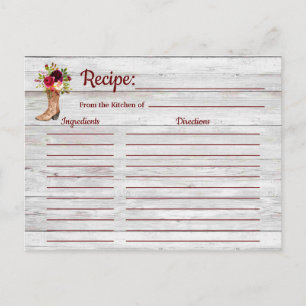 Carte Postale Recette Rustique Marsala Boho Bourgogne Pays Inser