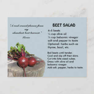 Carte postale Recette Salade de betterave