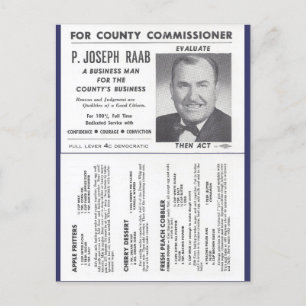 Carte Postale Recettes de l'Orchard de Joe Raab et publicité pol