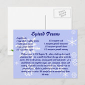 Carte postale Recettes de Pecans épicés (Devant / Derrière)