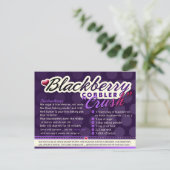 Carte Postale Recettes riches BLACKBERRY COBBLER CRUSH (Debout devant)