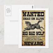 Carte Postale Recherché : Grand Mauvais Loup (Devant / Derrière)