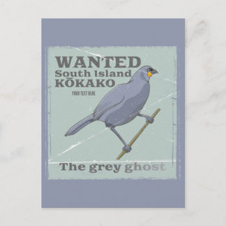 Carte Postale Recherché Kokako de l'île du Sud