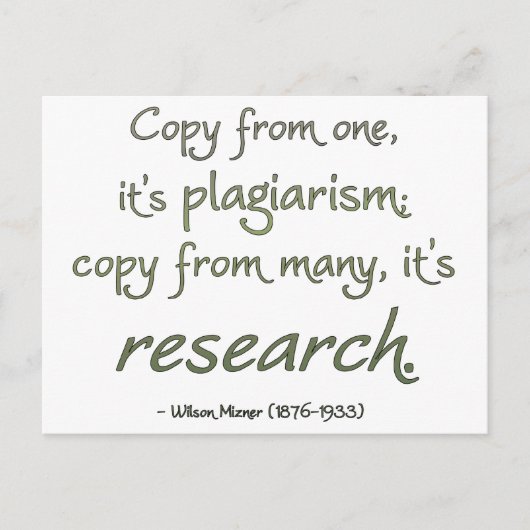 Carte Postale Recherche ou plagiat ? (Devant)
