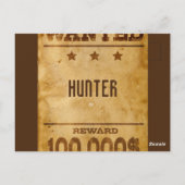 Carte Postale Recherché rustique 100000$ Personnalisé (Dos)