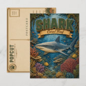 Carte Postale Récif de corail requin POPCUT (Devant / Derrière)