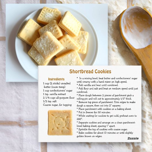 Carte Postale Recipe Card for Shortbread Cookies 
