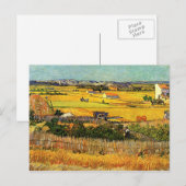 Carte Postale Récolte à la La Crau - Van Gogh (Devant / Derrière)