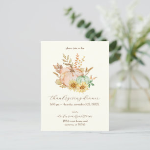 Carte Postale Récolte aquarelle sur mesure Thanksgiving