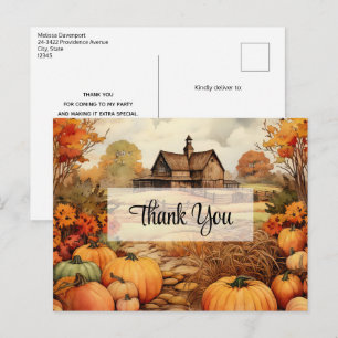 Carte Postale Récolte d'automne de la ferme de citrouilles Actio