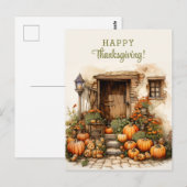 Carte Postale Récolte de Bon thanksgiving citrouille (Devant / Derrière)