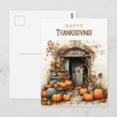 Carte Postale Récolte de Bon thanksgiving citrouille (Devant / Derrière)